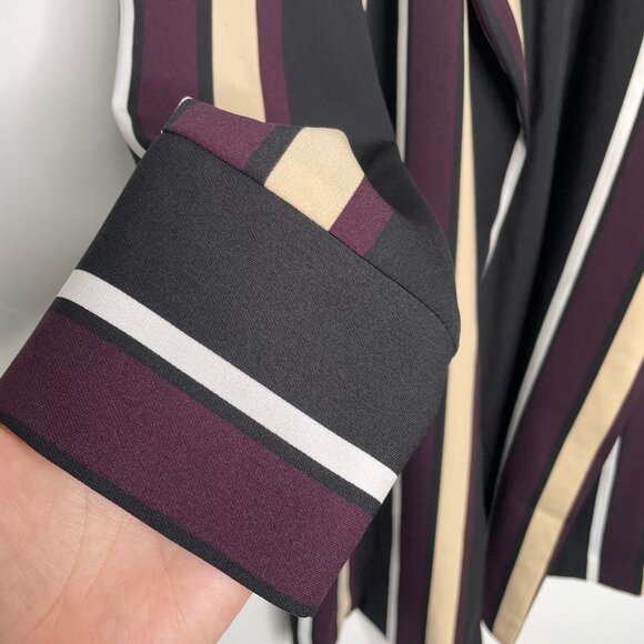 Chicos Striped Long Open Front Jacket Womens Size1P US 8/10 Medium Petite NWT - Picture 6 of 11